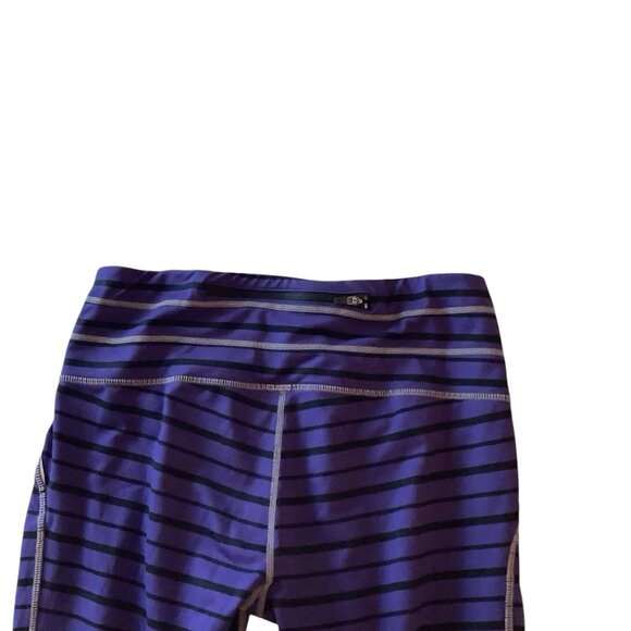 Athleta Purple Striped Ruched Reflective Yoga Gym Legging Jogger Womens Size S - Picture 5 of 10